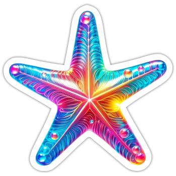 Étoile de mer - Sticker taille S (10 x 10 cm) - blanc mat - Devant