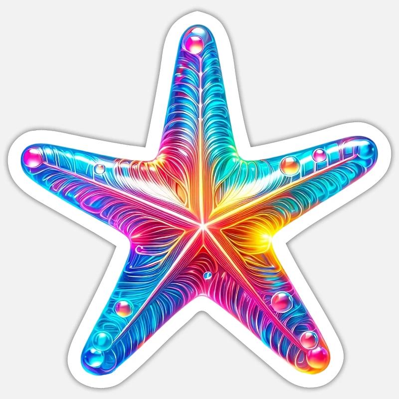 Seestern - Sticker Größe S (10 x 10 cm) - Mattweiß