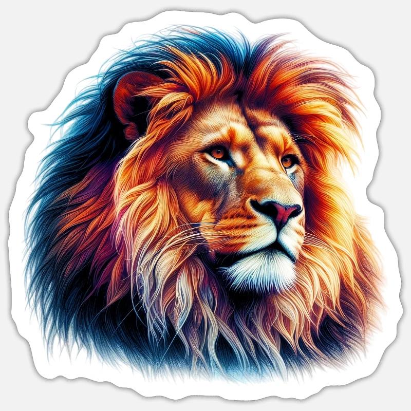 Lion - Sticker size S (10 x 10 cm) - white matte