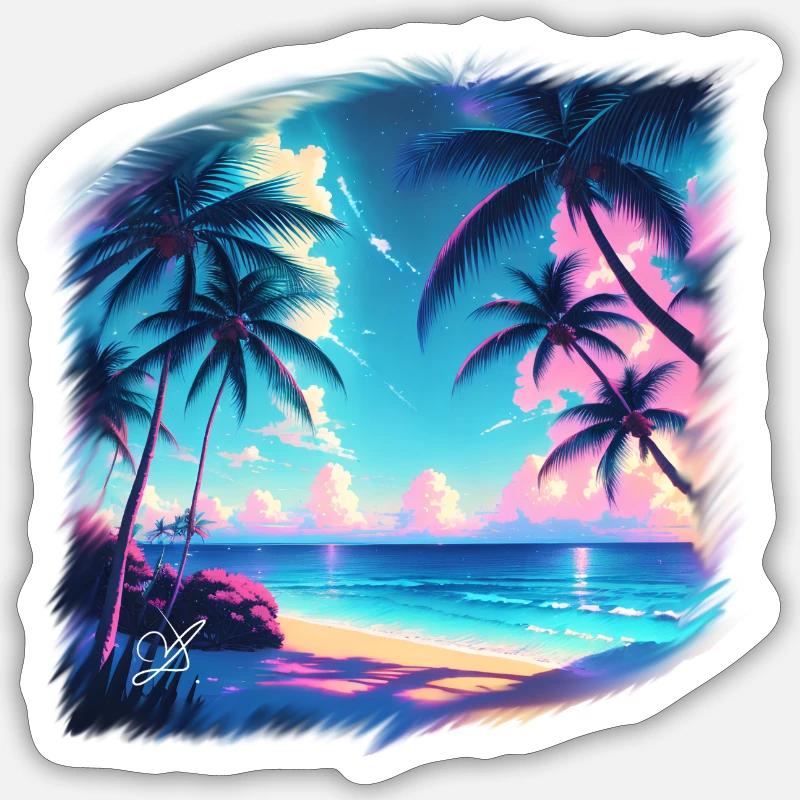 Beach Time - Sticker size S (10 x 10 cm) - white matte