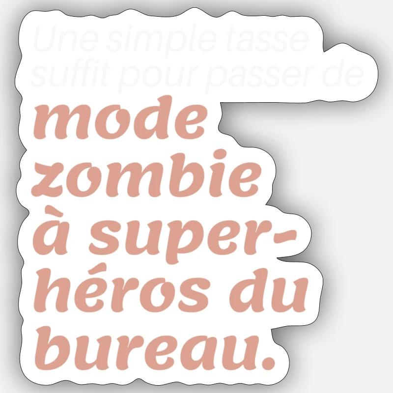 "Énergie de Super-héros" Mug - Sticker taille S (10 x 10 cm) - blanc mat