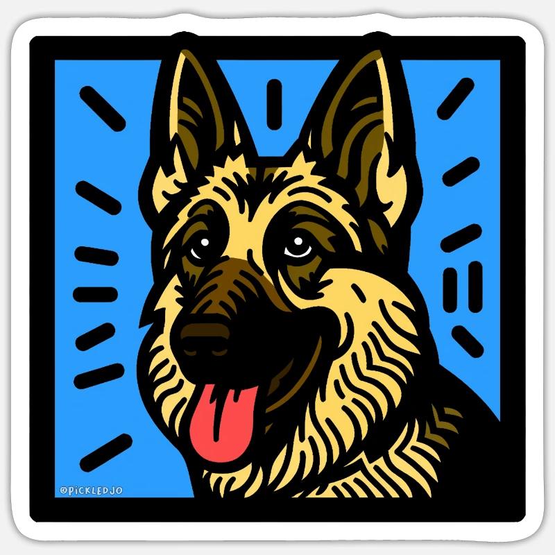 German Shepahrd Pop Art - Sticker size S (10 x 10 cm) - white matte