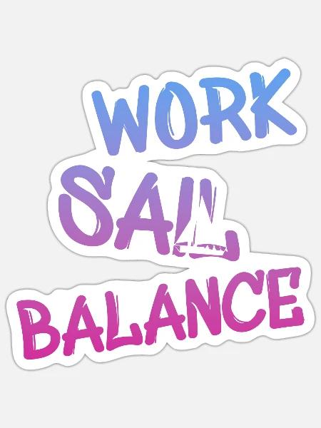 work sail balance - Sticker Größe S (10 x 10 cm) - Mattweiß
