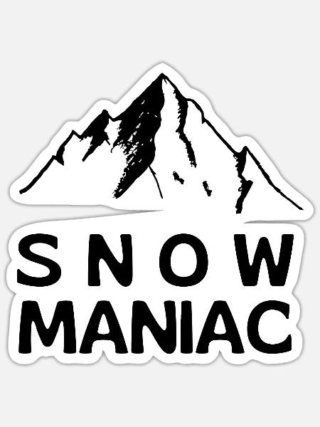 SNOW MANIAC - Sticker Größe S (10 x 10 cm) - Mattweiß
