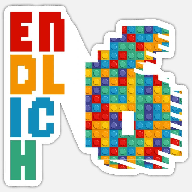 Finally 6 building blocks Sticker size S (10 x 10 cm)