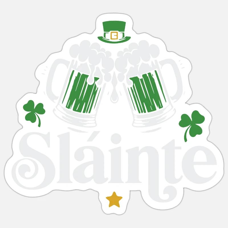 Slainte - Sticker Größe S (10 x 10 cm) - Mattweiß