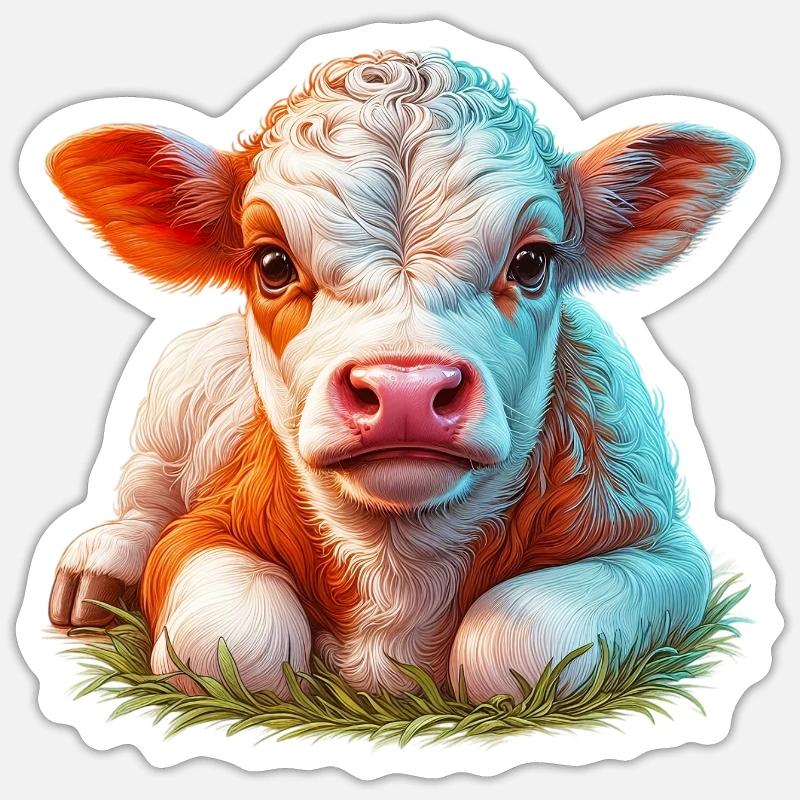 Vache - Sticker taille S (10 x 10 cm) - blanc mat