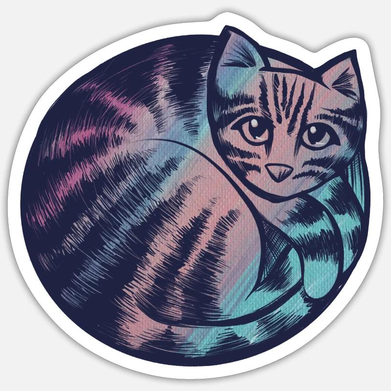 Kitty Cat Blues - Sticker Größe S (10 x 10 cm) - Mattweiß
