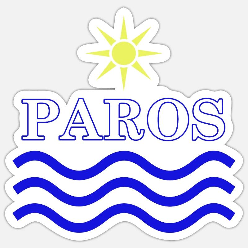 PAROS-Grèce Eau Solaire Sticker taille S (10 x 10 cm)