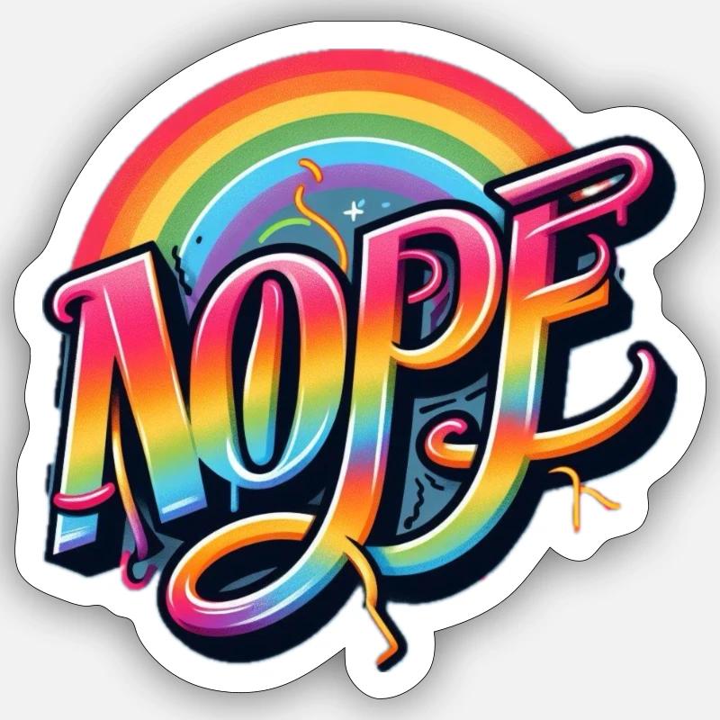 Nope - Sticker Größe S (10 x 10 cm) - Mattweiß