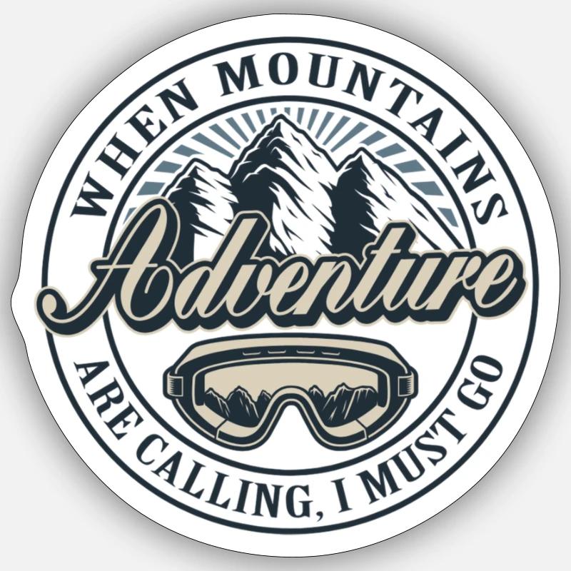 Aventure - Sticker taille S (10 x 10 cm) - blanc mat