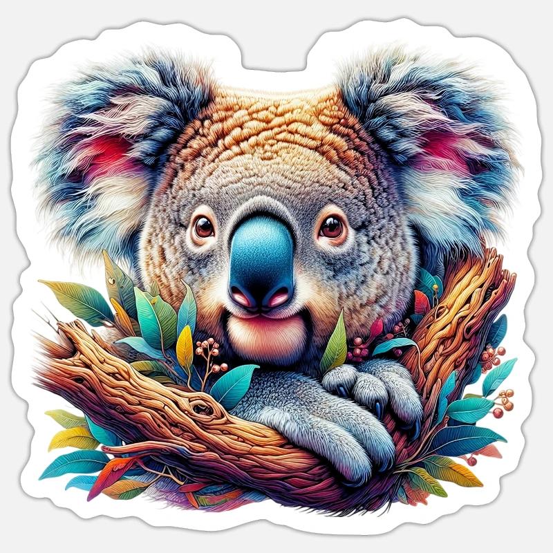 Koala - Sticker taille S (10 x 10 cm) - blanc mat
