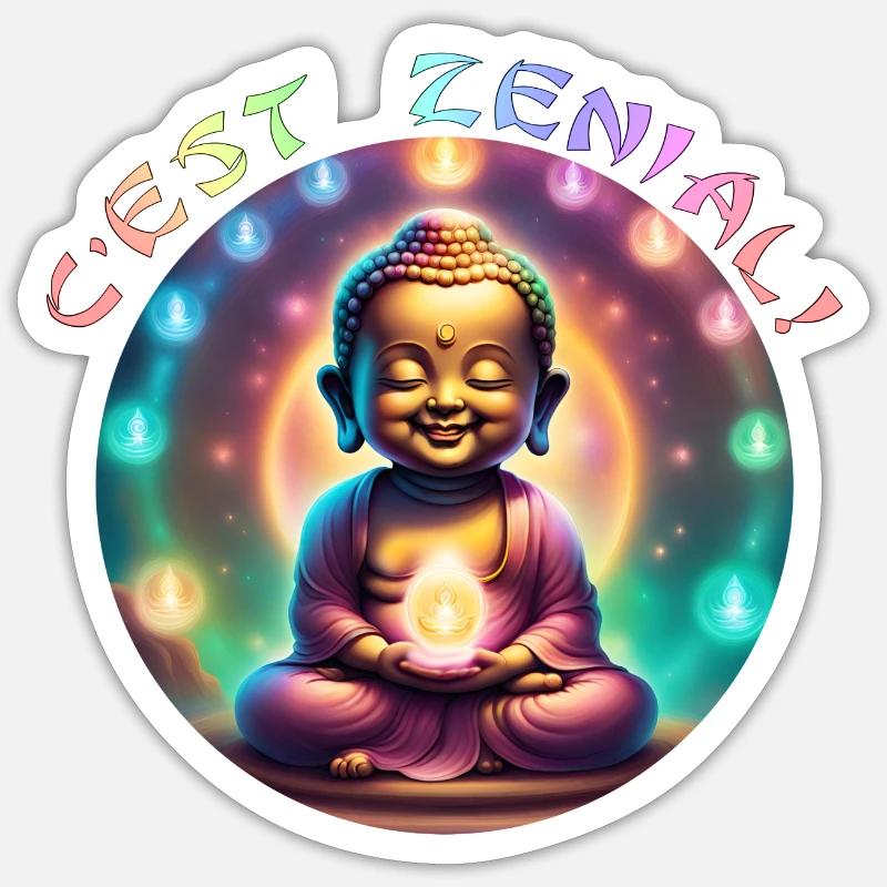 C'est Zenial - Sticker taille S (10 x 10 cm) - blanc mat