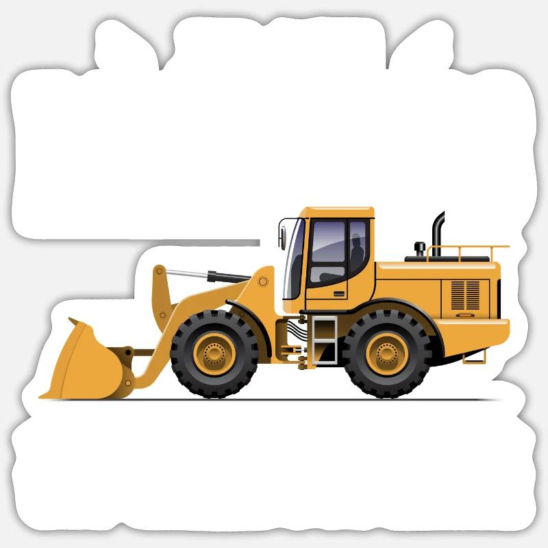 Baumaschine Baggerlader Schnarcher Sticker Größe S (10 x 10 cm)