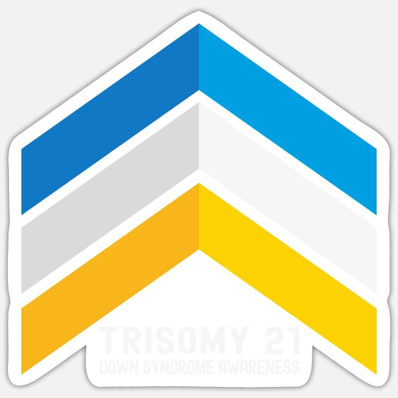 Down-Syndrom Drei-Chromosomen-Pfeile Bewusstsein - Sticker Größe S (10 x 10 cm) - Mattweiß