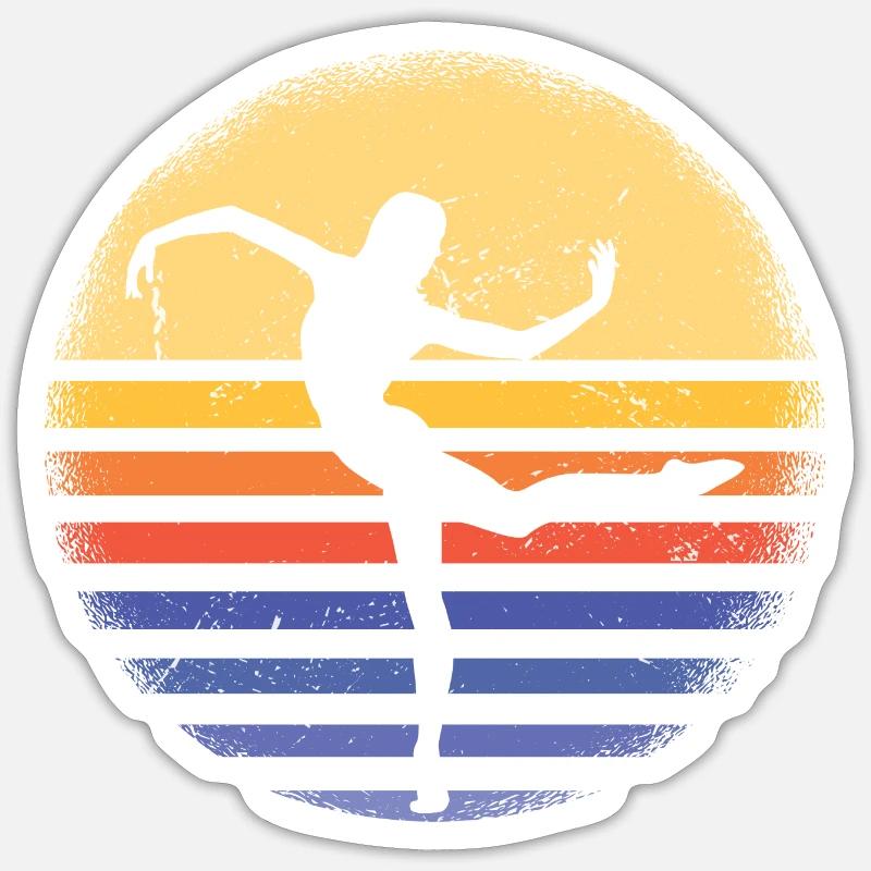 Dancer Retro Sunset Dancing Sticker Größe S (10 x 10 cm)