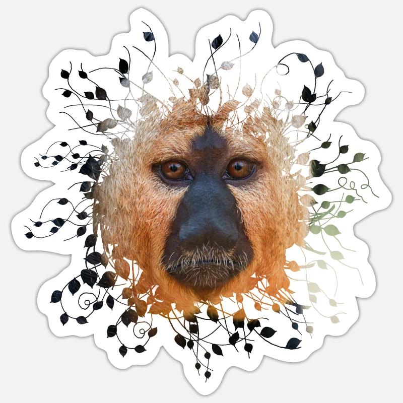 White-faced Saki - Sticker size S (10 x 10 cm) - white matte