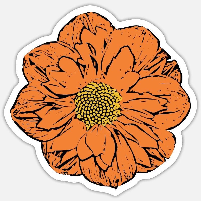 Blumen-Geschenk - Sticker Größe S (10 x 10 cm) - Mattweiß