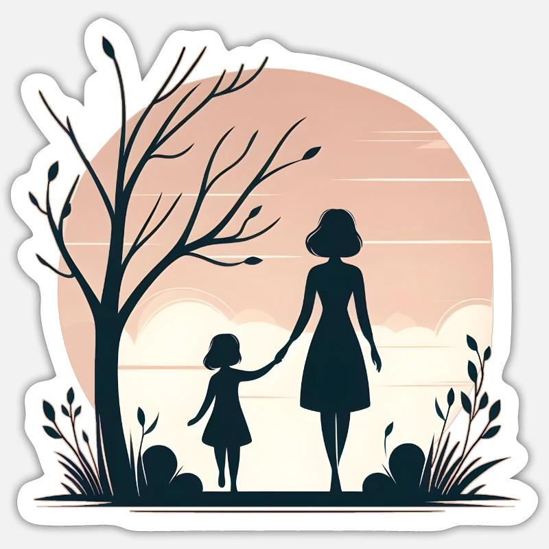 Ewige Bindungen, Ein Mutter-Tochter-Geschichte Sticker Größe S (10 x 10 cm)