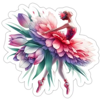 Ballet dancer with tutu - Sticker size S (10 x 10 cm) - white matte - Front
