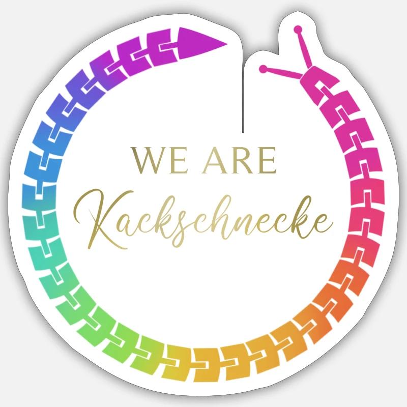 We are kackschnecke 2 - Sticker Größe S (10 x 10 cm) - Mattweiß