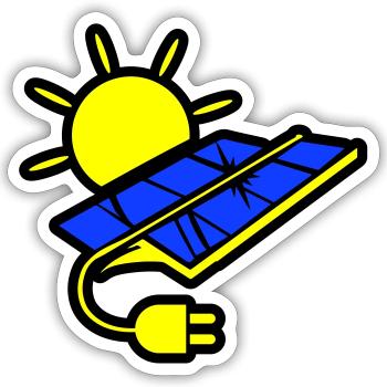 Fotovoltaïsch systeem zonne-energie - Sticker maat S (10 x 10 cm) - mat wit - Voor