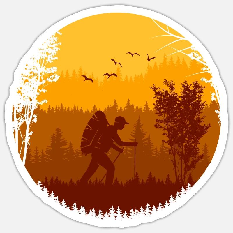 Voyage de randonnée - Sticker taille S (10 x 10 cm) - blanc mat