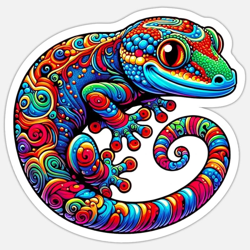 Gecko - Sticker size S (10 x 10 cm) - white matte