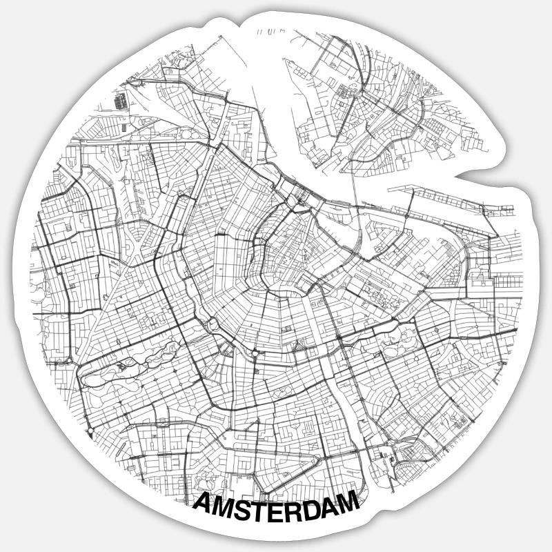 AMSTERDAM - Sticker taille S (10 x 10 cm) - blanc mat