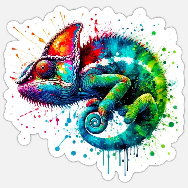Chameleon - Sticker size S (10 x 10 cm) - white matte