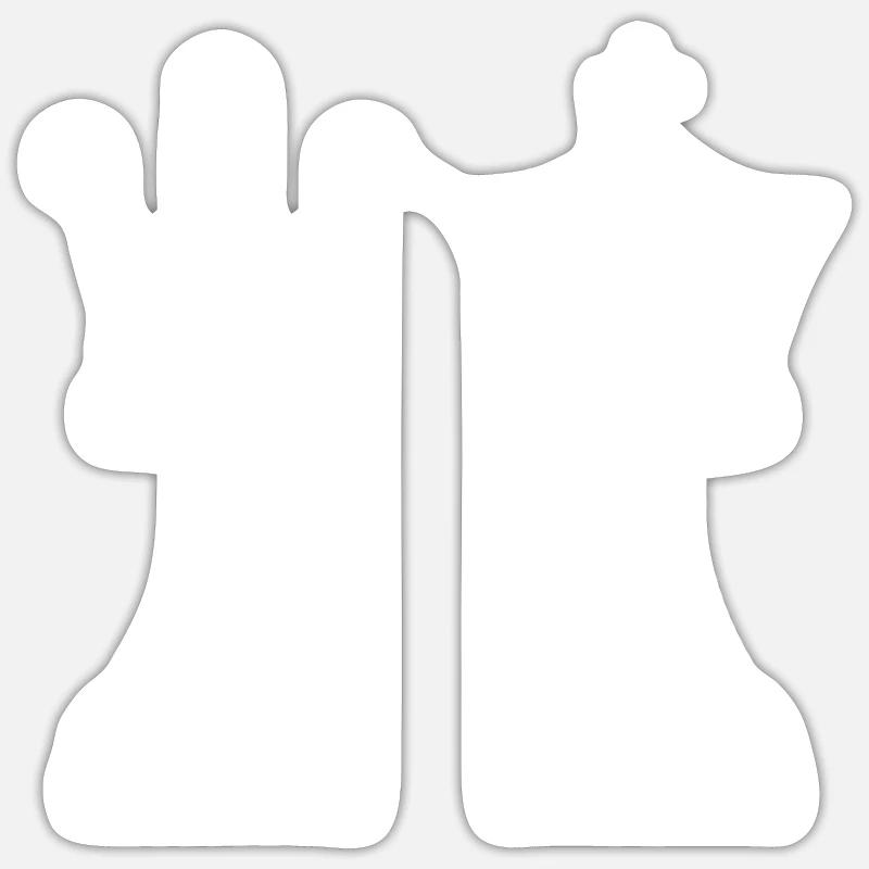 Jeux échecs - Sticker taille S (10 x 10 cm) - blanc mat