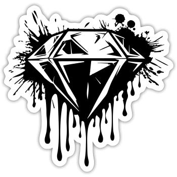 Diamond Gemstone - Sticker size S (10 x 10 cm) - white matte - Front