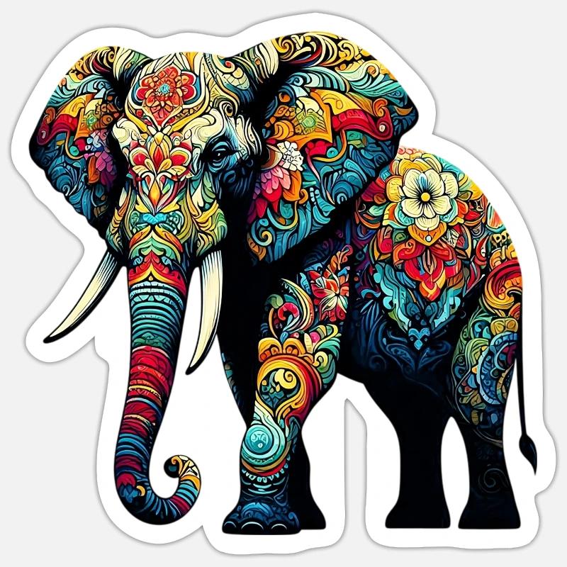 Elephant - Sticker size S (10 x 10 cm) - white matte