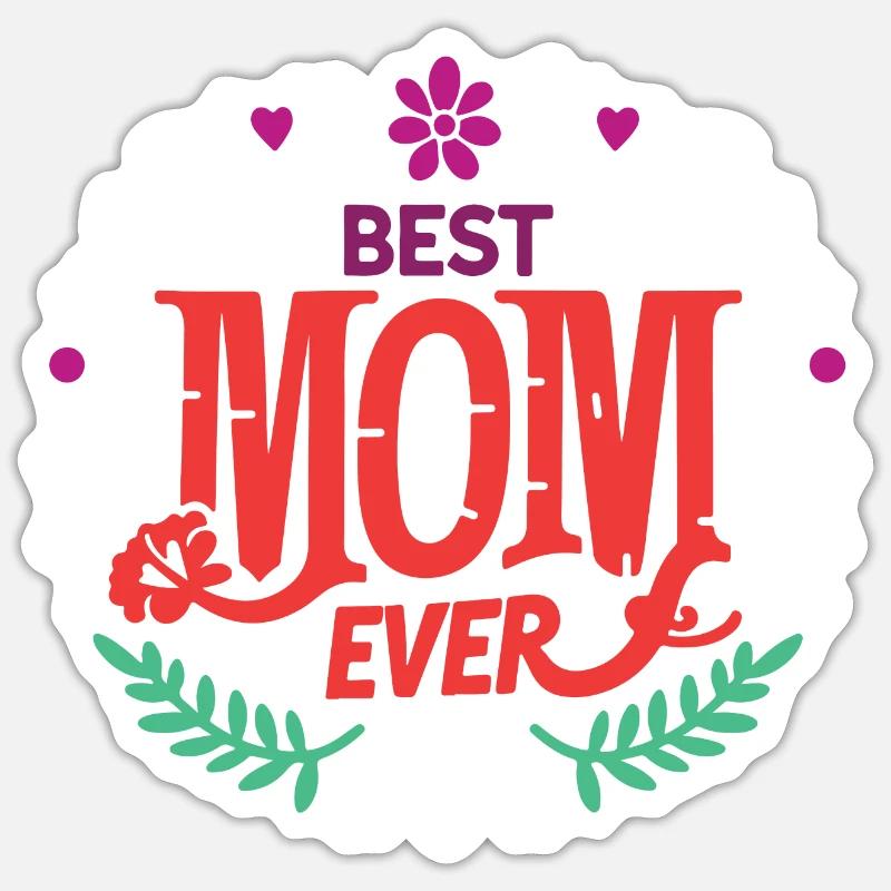Beste Mutter aller Zeiten - Sticker Größe S (10 x 10 cm) - Mattweiß