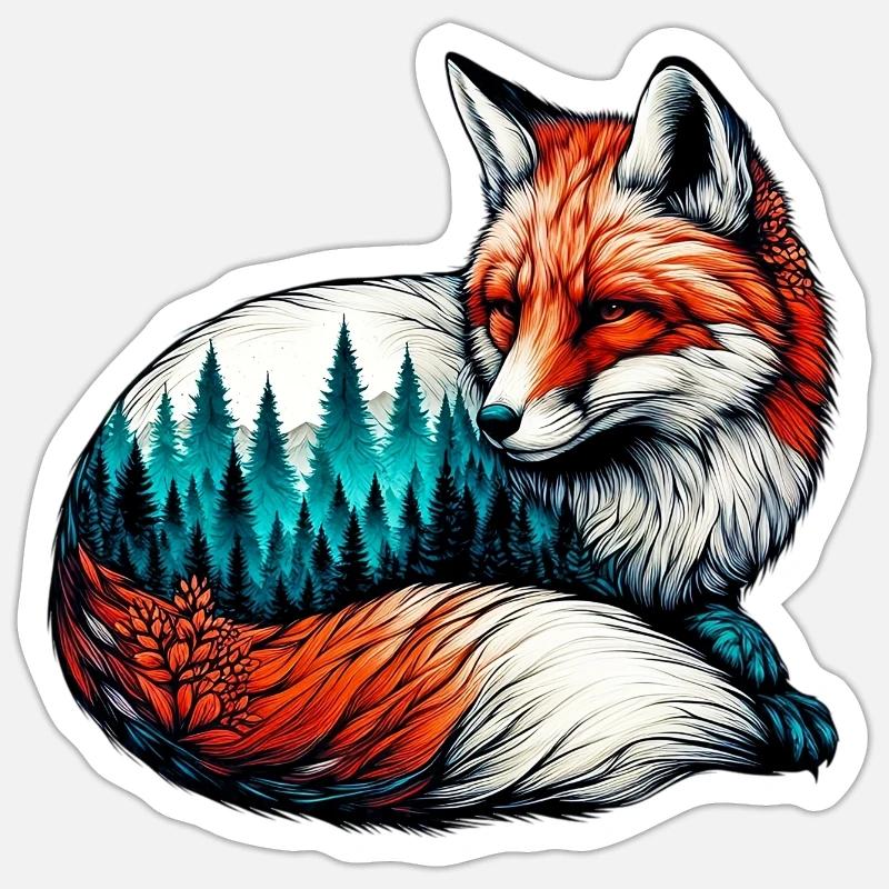 Fox - Sticker size S (10 x 10 cm) - white matte
