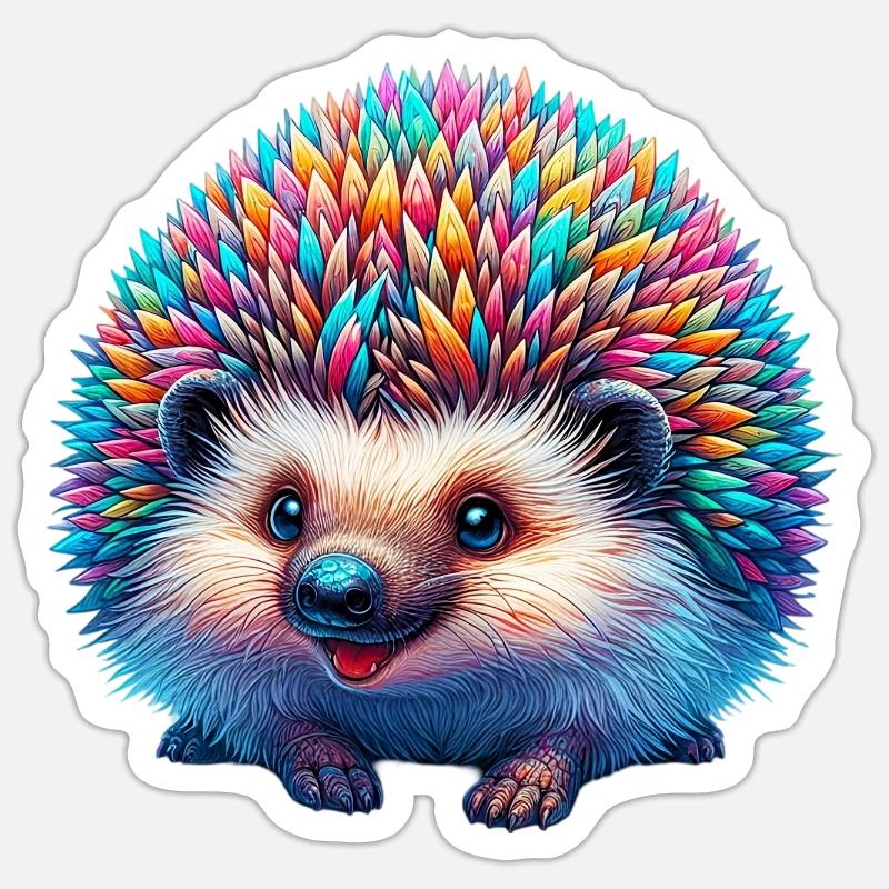 Igel - Sticker Größe S (10 x 10 cm) - Mattweiß