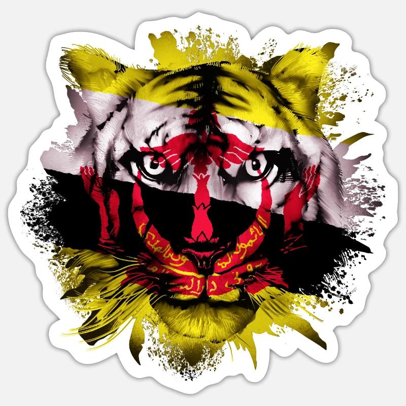 Brunei - Sticker taille S (10 x 10 cm) - blanc mat