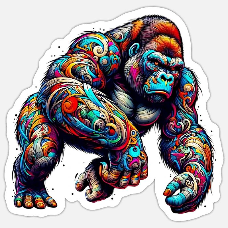 Gorille Sticker taille S (10 x 10 cm)