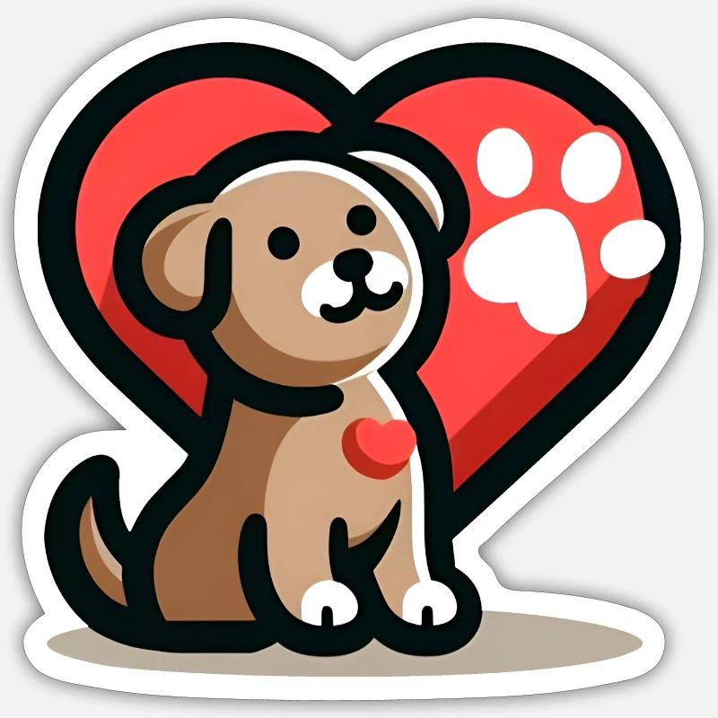 L’amour des chiens - Sticker taille S (10 x 10 cm) - blanc mat