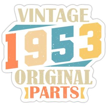 Monat 1953. 1953 Geburtstagsgeschenk. 71 Jahre alt Birt - Sticker Größe S (10 x 10 cm) - Mattweiß - Vorne