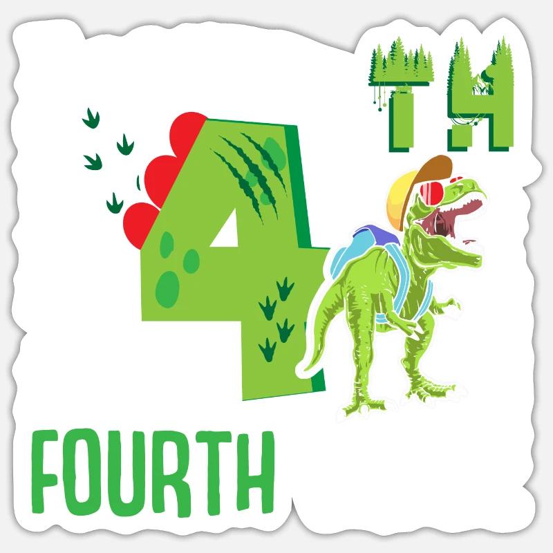 T-Rex Dino de 4e année Sticker taille S (10 x 10 cm)
