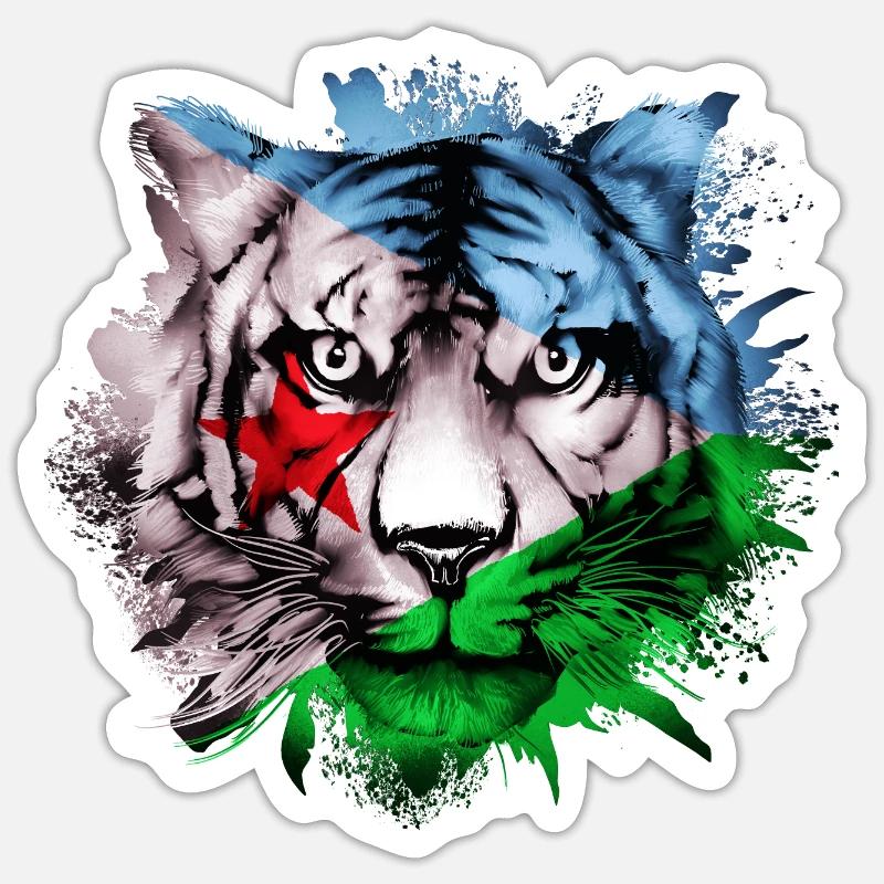 Dschibuti - Sticker Größe S (10 x 10 cm) - Mattweiß