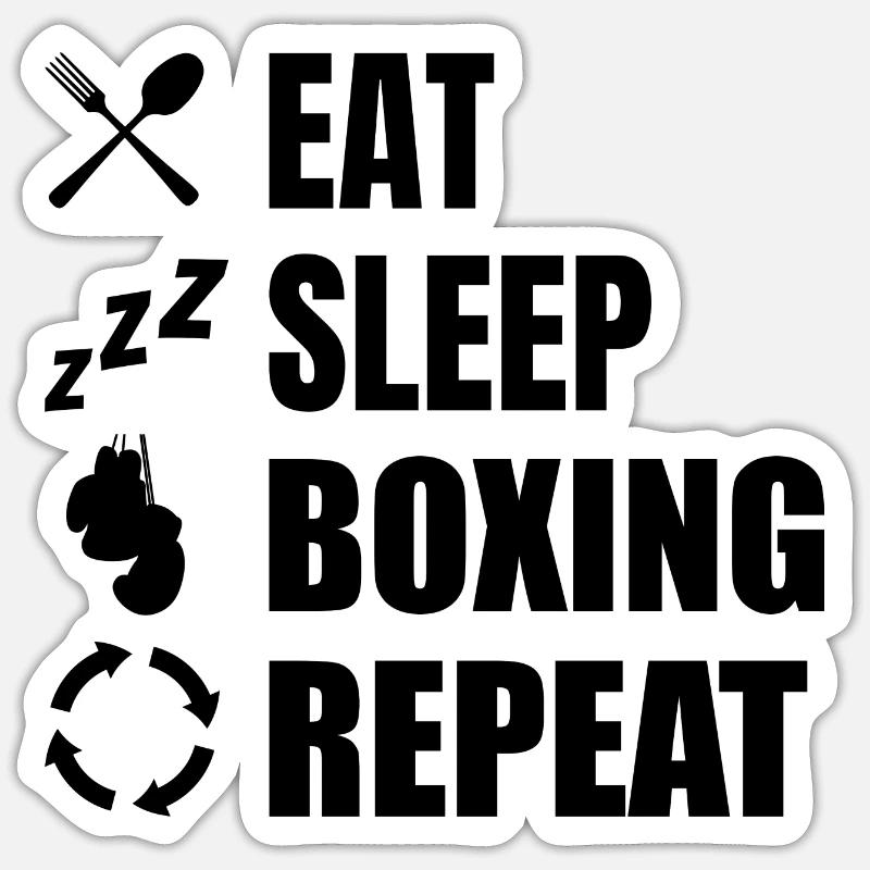 Boxing Routine - Sticker size S (10 x 10 cm) - white matte
