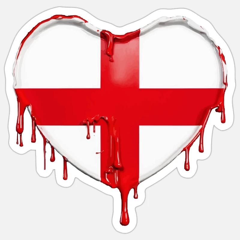 DRAPEAU ANGLAIS DRAPEAU ANGLETERRE - Sticker taille S (10 x 10 cm) - blanc mat