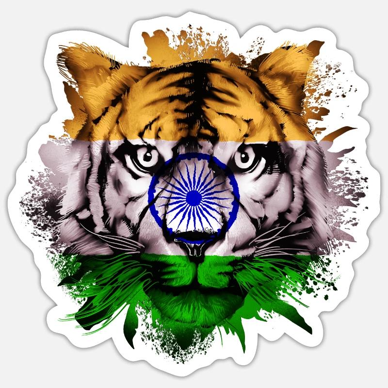Inde - Sticker taille S (10 x 10 cm) - blanc mat