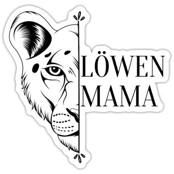 Löwenmama Mama Mutter Motiv Muttertag Geburtstag - Sticker Größe S (10 x 10 cm) - Mattweiß - Vorne