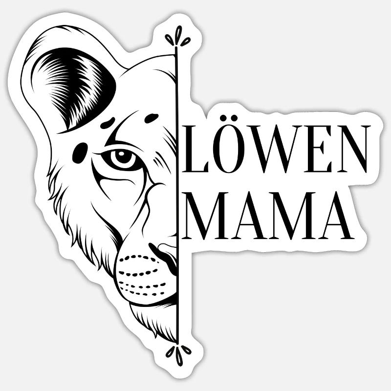 Löwenmama Mama Mutter Motiv Muttertag Geburtstag Sticker Größe S (10 x 10 cm)