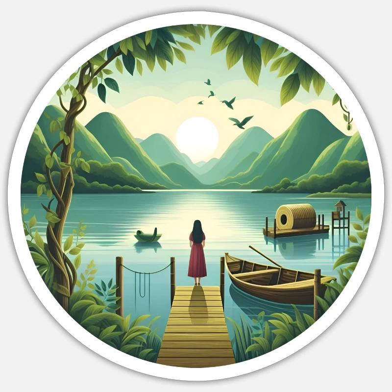 Seensucht - Sticker Größe S (10 x 10 cm) - Mattweiß