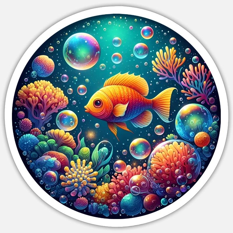 Underwater Magic World Sticker size S (10 x 10 cm)