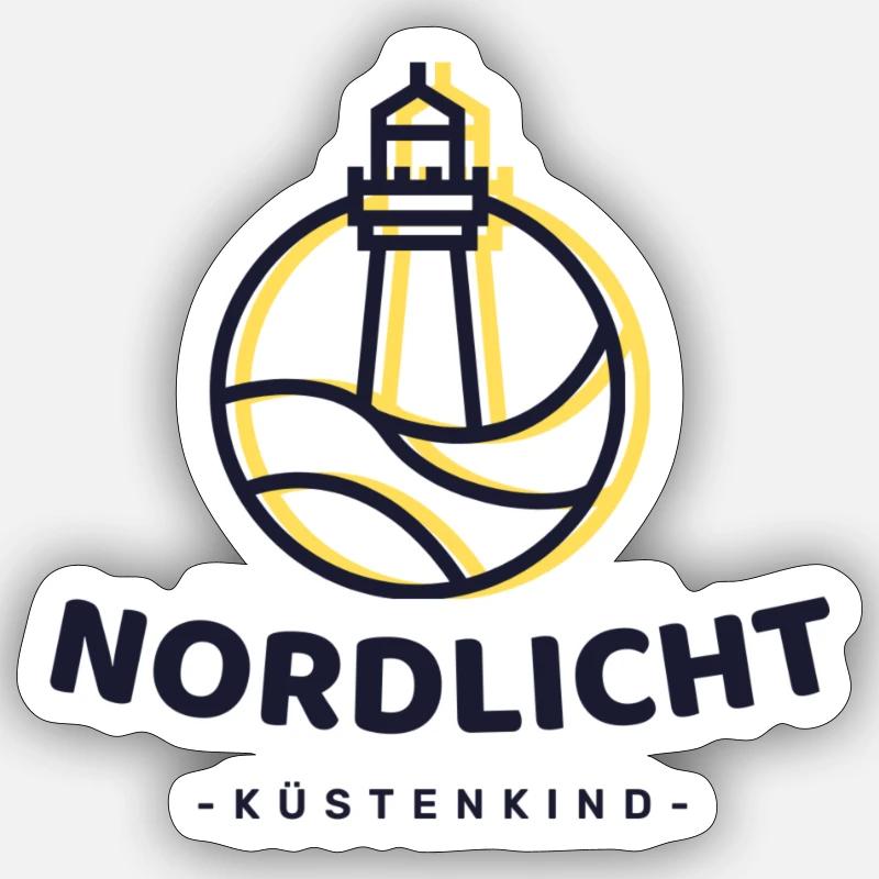 Nordlicht print - Sticker Größe S (10 x 10 cm) - Mattweiß